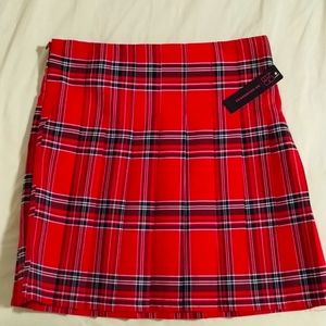 No Boundaries Red Plaid School Girl Skirt